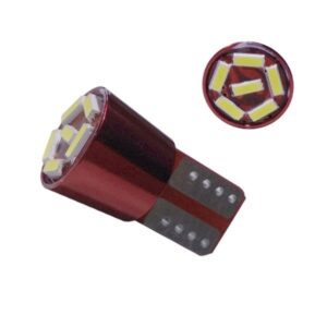 GloboStar® T10 W5W 81107Λαμπτήρας LED T10 6 SMD 4014 Can Bus 2.5W 92lm 120° 92lm DC 12-24V IP20 Ψυχρό Λευκό