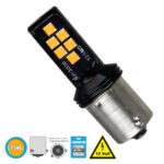 GloboStar® 1156 - BA15S - P21W 81247 Λάμπα Αυτοκίνητου 7507 - BAU15S - PY21W 2nd Generation Can-Bus Series LED 12 SMD 3030 8W 960lm 360° DC 12V IP20 Πορτοκαλί