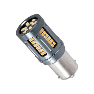 GloboStar® 1156 - BA15S - P21W 81271 Λάμπα Αυτοκινήτου & Φορτηγού LED  3rd Generation Can-Bus Extreme Truck Series 84xSMD3030 9.6W 1152lm 360° DC 12-48V IP20 Φ2 x Υ5cm Πορτοκαλί