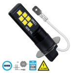 GloboStar® 81445 Λάμπα Αυτοκίνητου H3 2nd Generation Can-Bus Series LED 12 SMD 3030 4W 440lm 360° DC 12V IP20 Ψυχρό Λευκό 6000K