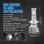 GloboStar® 81666 H7 M4 Line KIT Βασικού Φωτισμού Αυτοκινήτου & Μοτοσυκλέτας 3rd Generation Can-Bus Extreme Series LED CREE CXB COB 60W 6400lm DC 9-32V Αδιάβροχο IP68 Ψυχρό Λευκό 6000K - Image 9