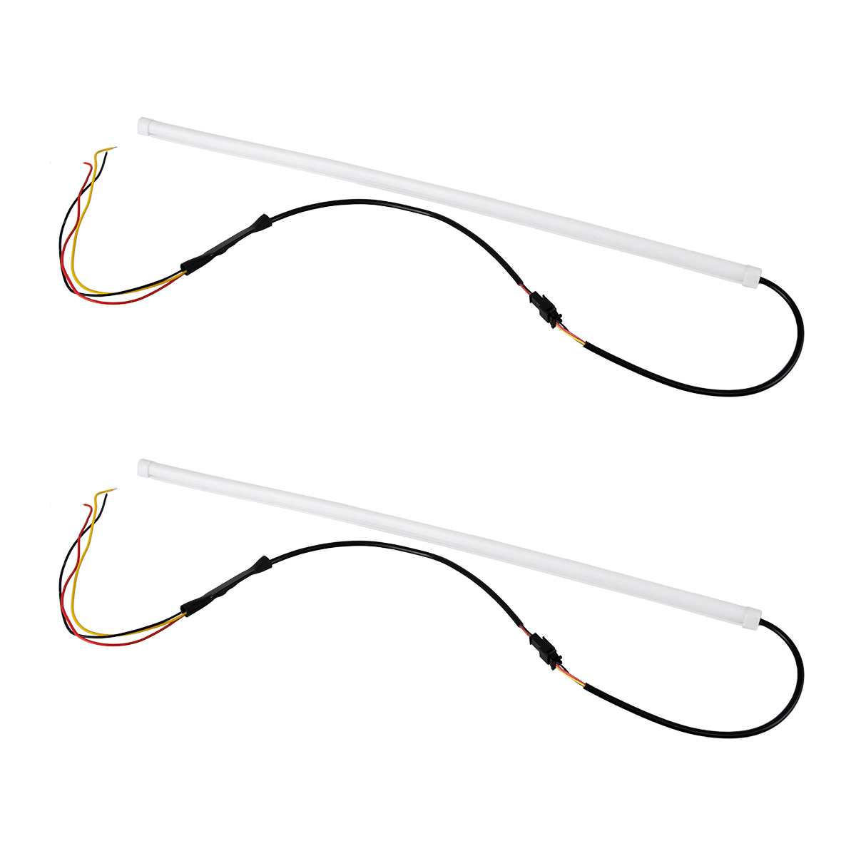 GloboStar® 81724 Σετ 2 ΕΛΑΣΤΙΚΑ - FLEXIBLE DRL + FLASH TURN LIGHT LED CREE COB 45cm 12W 1800lm 360° DC 12V Αδιάβροχα IP65 Πορτοκαλί - Ψυχρό Λευκό 6000K - Image 3