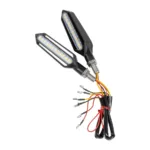 GloboStar® 81756 ΣΕΤ 2 x Φλάς Μοτοσυκλέτας Universal Knife LED SMD 5050 5W DC 12V 2 Λειτουργιών Κόκκινο για Πορείας-Stop & με Τρεχούμενο Εφέ Φωτισμού Πορτοκαλί για Φλας Αδιάβροχα IP65 - Image 4