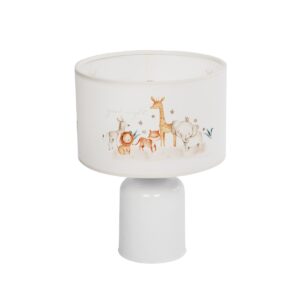 GloboStar® GIRAFFE 204-0026 Παιδικό Eπιτραπέζιο Φωτιστικό Φιγούρα Μονόφωτο 1 x E27 IP20 Λευκό Ύφασμα - Μ24 x Π24 x Υ32cm