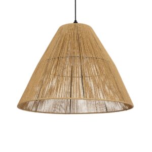 GLOBOSTAR® HUTT 205-0018 Boho Κρεμαστό Φωτιστικό Οροφής με Ντουί 1 x E27 AC 220-240V IP20 - Μπεζ - M50 x Π50 x Υ40cm