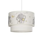 GloboStar® ELEPHANT 204-0002 Παιδικό Κρεμαστό Φωτιστικό Φιγούρα Μονόφωτο 1 x E27 IP20 Λευκό Ύφασμα - Μ30 x Π30 x Υ70cm