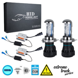 GloboStar® 84135 H4 XCB Line KIT Βασικού Φωτισμού Φορτηγού 3rd Generation Can-Bus Extreme Truck Series Bi-XENON 110W 10350lm DC 24V Αδιάβροχο IP65 Ψυχρό Λευκό 8000K
