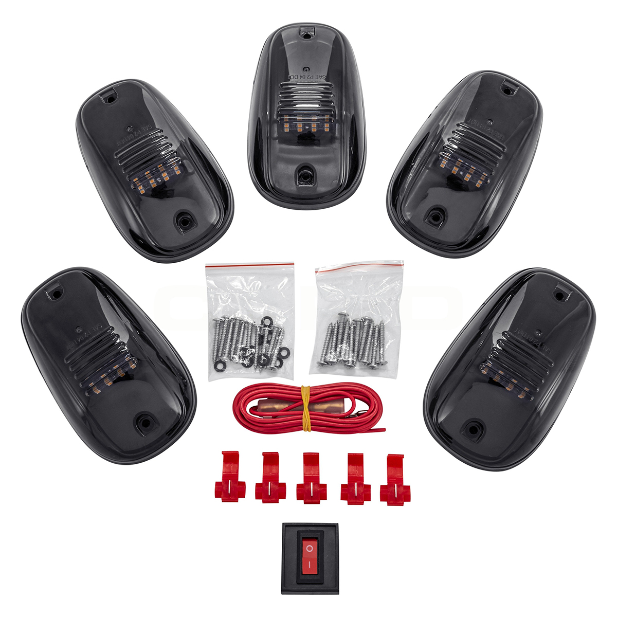 GloboStar® 85303 Πακέτο 5 Τεμάχια Φώτα Όγκου Οροφής - Running Lights για Αυτοκίνητα - SUV - Αγροτικά LED SMD 3030 12W 600lm DC 12V με Διακόπτη On/Off Αδιάβροχα IP65 5x Πορτοκαλί - Image 8