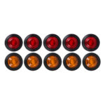 GloboStar® 85308 Πακέτο 10 Τεμάχια Φώτα Όγκου για Φορτηγά BULLET PIN LED SMD 5730 1W / Τεμ. 100lm DC 24V Αδιάβροχα IP65 5x Κόκκινα - 5x Πορτοκαλί - Image 2