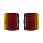 GloboStar® 85339 Ζευγάρι Ασύρματα Επαναφορτιζόμενα Φανάρια για Τρέιλερ LED 150W με Μαγνήτη & Επαναφορτιζόμενη Μπαταρία 2000mAh - Ασύρματος Πομπός & Δέκτης RF 2.4Ghz - Κόκκινο - Πορτοκαλί - Λευκό - Αδιάβροχα IP65 - Μ11 x Π11 x Υ5cm - 1 Χρόνο Εγγύηση