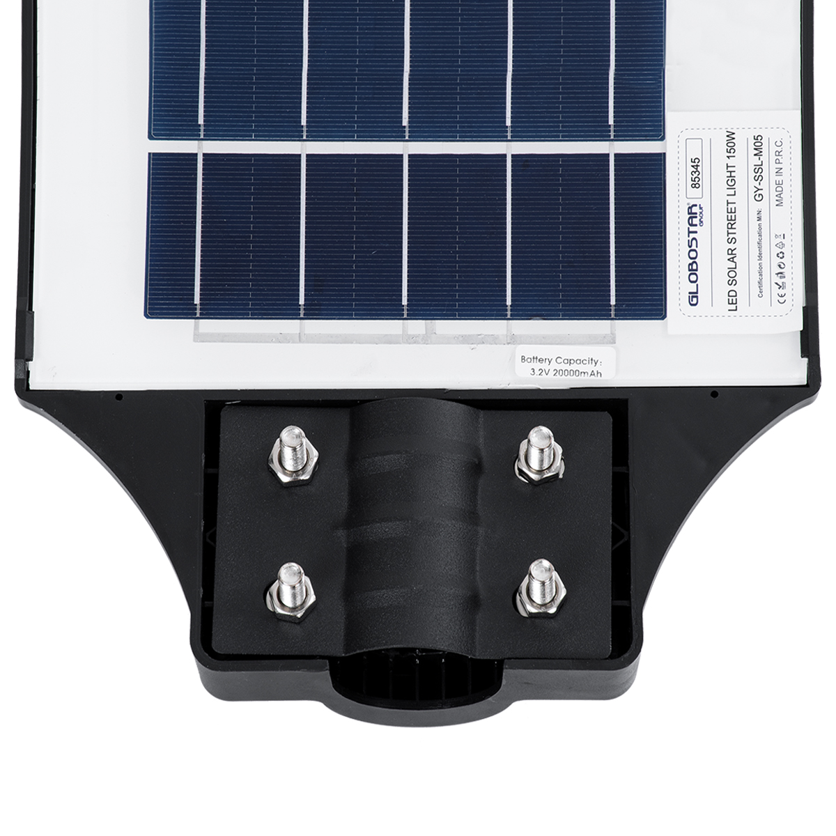 GloboStar® STREETA 85345 Professional LED Solar Street Light Αυτόνομο Ηλιακό Φωτιστικό Δρόμου 150W 1500lm 240 x LED SMD 5730 με Ενσωματωμένο Φωτοβολταϊκό Panel 6V 18W & Επαναφορτιζόμενη Μπαταρία Li-ion 3.2V 20000mAh με Αισθητήρα Ημέρας-Νύχτας & PIR Αισθητήρα Κίνησης - Αδιάβροχο IP65 - Ψυχρό Λευκό 6000K - Μ25 x Π6 x Υ83cm - 2 Years Warranty - Image 7