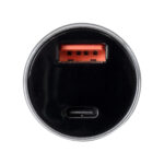 GloboStar® 85434 Φορτιστής Αναπτήρα Αυτοκινήτου Γρήγορης Φόρτισης PD 36W 6A με 1 Θύρα USB και 1 Θύρα Type-C Ασημί Νίκελ - Image 2