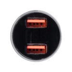 GloboStar® 85435 Φορτιστής Αναπτήρα Αυτοκινήτου Γρήγορης Φόρτισης PD 36W 6A με 2 Θύρες USB Ασημί Νίκελ - Image 2