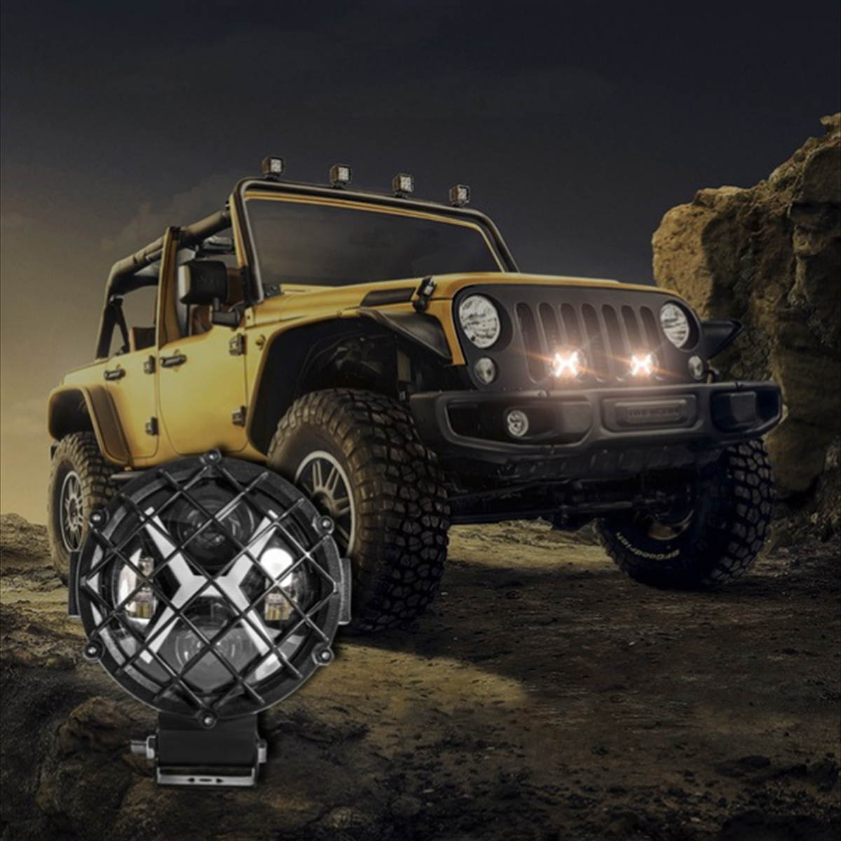 GloboStar® 85438 Vehicle & JEEP Work Lights - Φώτα Εργασίας για Οχήματα και JEEP με X Light DRL & Φλας LED High Power 45W DC 9-36V Αδιάβροχo IP67 Πορτοκαλί & Ψυχρό Λευκό 6000K M17 x Π8 x Υ21cm - Image 8