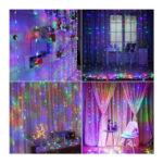 85802 Διακοσμητική Κουρτίνα 3 x 2 Μέτρα με Controller 8 Προγραμμάτων Φωτισμού - Επεκτεινόμενη 240 LED 6W AC 230V με Διάφανο Καλώδιο & EU Πρίζα IP20 Πολύχρωμο RGB Μ3 x Υ2m - Image 7