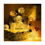 GloboStar® 85806 Διακοσμητική Γιρλάντα Pineapple Lamp 2 Μέτρα με Διακόπτη On/Off - 10 LED 1W με Μπαταρίες 2xAA & Διάφανο Καλώδιο IP44 Θερμό Λευκό 3000K Μ2m - Image 6