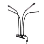 GloboStar® 85957 Grow Light Full Spectrum LED Φωτιστικό Ανάπτυξης Φυτών Γλάστρας με 4 Κινούμενες Κεφαλές & Βάση Μανταλάκι Clip SMD 2835 20W 160° AC230V IP20 με Dimmer & Timer Εσωτερικού Χώρου για Κάλυψη Επιφάνειας 1m x 1m Πλήρους Φάσματος Φωτισμού - Image 2