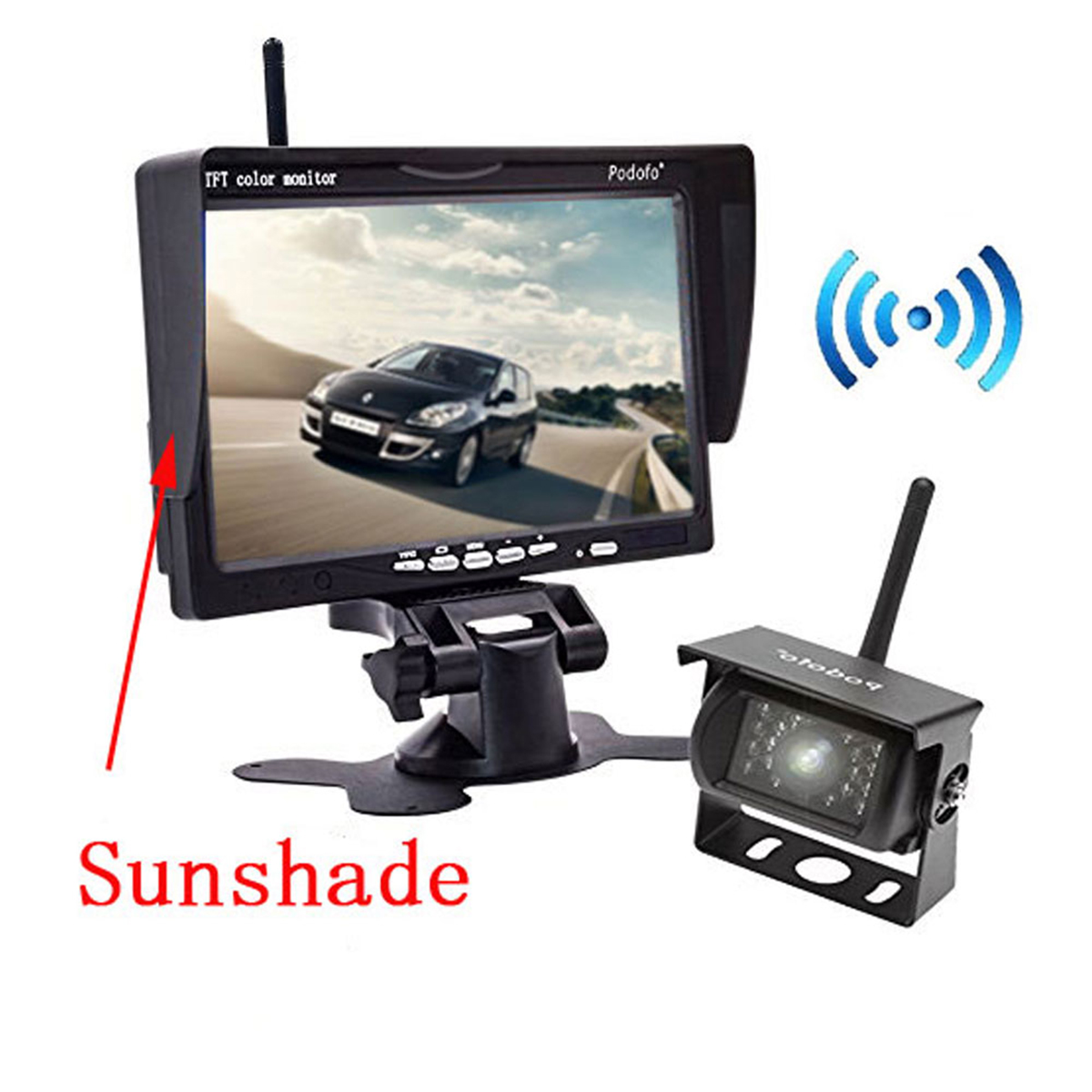 GloboStar® 86030 WiFi Έγχρωμη Κάμερα 720p CMOS HD Οπισθοπορείας Αυτοκινήτου-Φορτηγού DC 12-24V 120° με Οθόνη 7" DC 12-24V Night Capture με Parking Lines και Ασύρματο Χειριστήριο Αδιάβροχη IP65 - Image 9