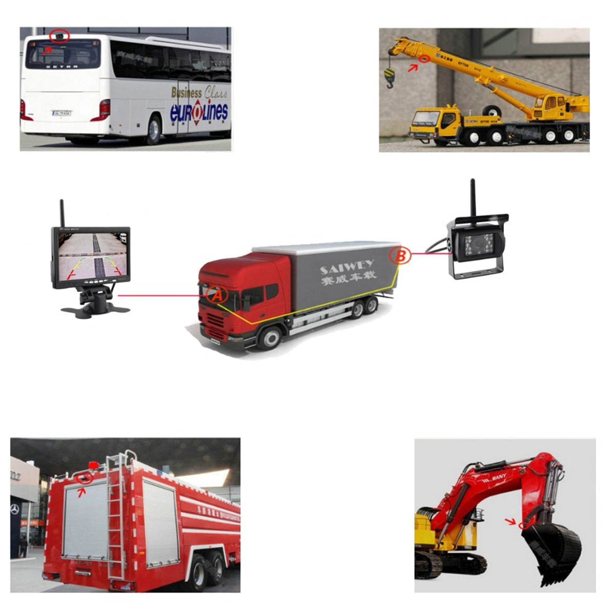 GloboStar® 86030 WiFi Έγχρωμη Κάμερα 720p CMOS HD Οπισθοπορείας Αυτοκινήτου-Φορτηγού DC 12-24V 120° με Οθόνη 7" DC 12-24V Night Capture με Parking Lines και Ασύρματο Χειριστήριο Αδιάβροχη IP65 - Image 10