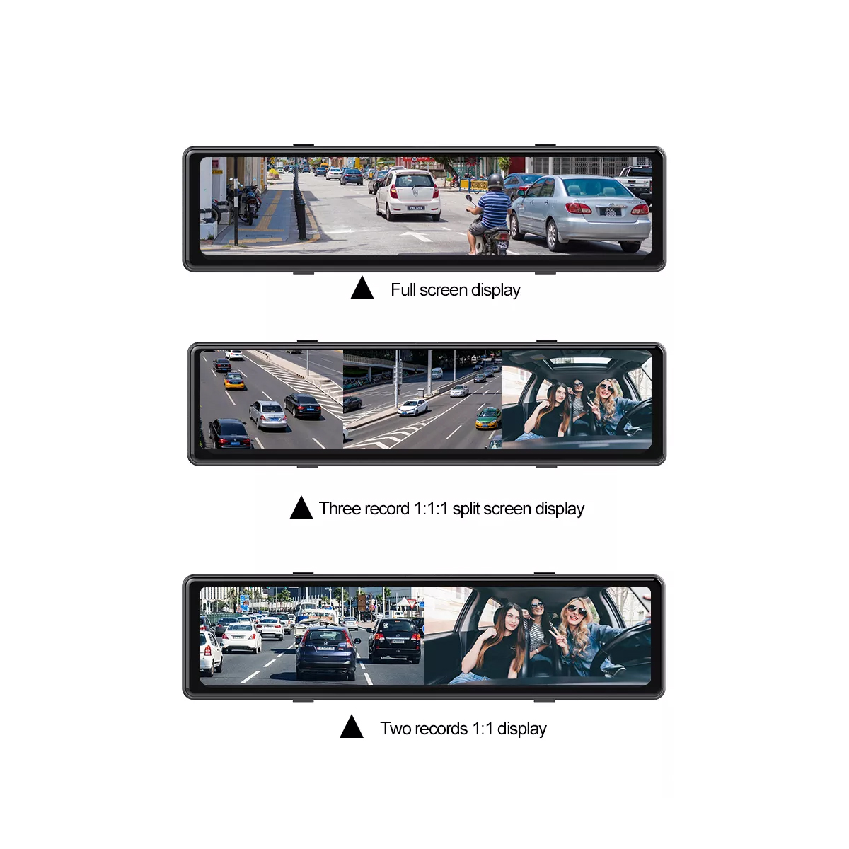 GloboStar® 86057 Καθρέπτης Αυτοκινήτου με 3 Κάμερες 3CHs AHD 1080P 170° - 4G Sim Card Slot - WiFi - GPS Navigator - Bluetooth - G Sensor - 24h Monitoring - FM Transmitter - Νυχτερινή Όραση - Μαύρο - Image 16