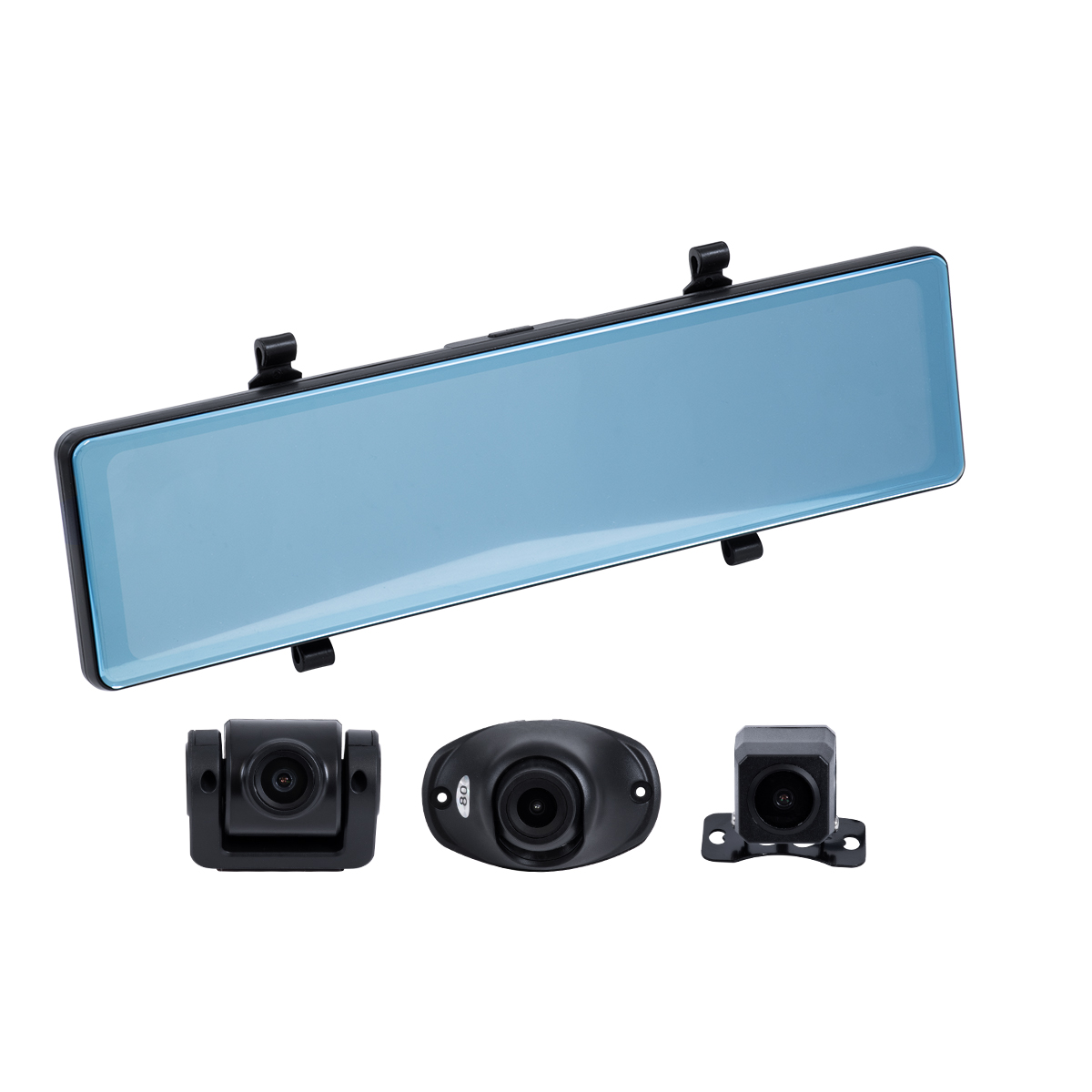 GloboStar® 86057 Καθρέπτης Αυτοκινήτου με 3 Κάμερες 3CHs AHD 1080P 170° - 4G Sim Card Slot - WiFi - GPS Navigator - Bluetooth - G Sensor - 24h Monitoring - FM Transmitter - Νυχτερινή Όραση - Μαύρο - Image 2