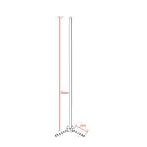 Μοντέρνο Minimal Επιδαπέδιο Μαύρο Φωτιστικό 150cm LED 24 Watt με Ασύρματο Χειριστήριο 2.4G RF & Dimmer RGBW+WW Πολύχρωμο Digital Magic Dot Pixel GloboStar ALIEN Design GLOBO-150-11