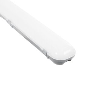 GLOBOSTAR® EMERGANO 60180 120cm Γραμμικό Βιομηχανικό Φωτιστικό Tri-Proof Τεχνολογίας Emergency με Ενσωματωμένη Μπαταρία Li-Ion 3.7V 5000mAH & Αυτονομία 3 Ώρες LED 48W 5760lm 120° AC 220-240V Αδιάβροχο IP65 Γκρι Σώμα με Γαλακτερό Κάλυμα Πλαστικό PC - Ψυχρό Λευκό 6000K - LUMILEDs SMD Chip & TÜV SÜD Driver - Μ120 x Π10.5 x Υ8cm - 5 Χρόνια Εγγύση