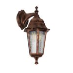GloboStar® VITRO 203-0196 Vintage Επιτοίχιο Φωτιστικό Φαναράκι Μονόφωτο 1 x E27 IP44 Χάλκινο Πλαστικό Σώμα - Μ19 x Π16 x Υ34cm