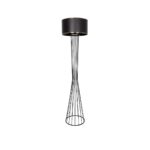 GloboStar® NOVA 201-0037 Μοντέρνο Επιδαπέδιο Φωτιστικό 1 x E27 IP20 Μαύρο Μεταλλό με Μαύρο Ύφασμα - Μ38 x Π38 x Υ155cm
