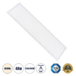 GloboStar® 60213 Χωνευτό LED Panel Milky Super Slim 120x30cm 48W 4560lm 120° CRI≥80Ra UGR<19 AC 220-240V IP20 Μ120 x Π30 x Υ1.5cm - Φυσικό Λευκό 4500K - TÜV Certified Driver - 5 Years Warranty