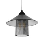 GloboStar® PROMO 203-0089 Μοντέρνο Κρεμαστό Φωτιστικό Καμπάνα Μονόφωτο 1 x E27 IP20 Μαύρο Πλαστικό - Μ25.5 x Π25.5 x Υ20cm