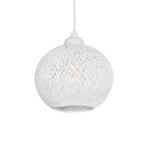 GLOBOSTAR® SOLEI 205-0009 Boho Κρεμαστό Φωτιστικό Οροφής με Ντουί 1 x E27 AC 220-240V IP20 - Λευκό - M20 x Π20 x Υ25cm