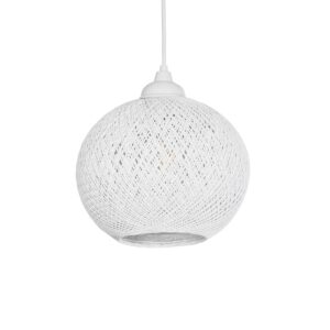 GLOBOSTAR® SOLEI 205-0009 Boho Κρεμαστό Φωτιστικό Οροφής με Ντουί 1 x E27 AC 220-240V IP20 - Λευκό - M20 x Π20 x Υ25cm