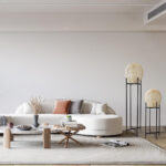 GloboStar® NERINA 02016 Boho Επιδαπέδιο Φωτιστικό Μονόφωτο 1 x E27 IP20 Μαύρο Μέταλλο με Μπεζ Ξύλο - Μ40 x Π40 x Υ160cm - Image 9