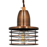 GloboStar® MANHATTAN 01453 Μοντέρνο Κρεμαστό Φωτιστικό Καμπάνα Μονόφωτο 1 x E27 IP20 Χάλκινο Μέταλλο - Μ11 x Π11 x Υ14cm