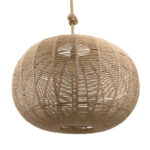 GloboStar® MANDALA 00732 Boho Κρεμαστό Φωτιστικό Πλέγμα Μονόφωτο 1 x E27 IP20 Μπεζ Σχοινί - Μ80 x Π80 x Υ60cm