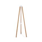 GloboStar® TRIPOD 203-0260 Μοντέρνο Επιδαπέδιο Φωτιστικό Μονόφωτο 1 x E27 IP20 Μπέζ Ξύλο - Μ38 x Π38 x Υ120cm