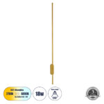 GloboStar® HARLEM 61336 Φωτιστικό Τοίχου - Απλίκα Design LED CCT 18W 2160lm 120° AC 220-240V - Εναλλαγή Φωτισμού μέσω Διακόπτη On/Off All In One Ψυχρό 6000k+Φυσικό 4500k+Θερμό 2700k Μ5 x Π4 x Υ120cm - Χρυσό - 3 Years Warranty