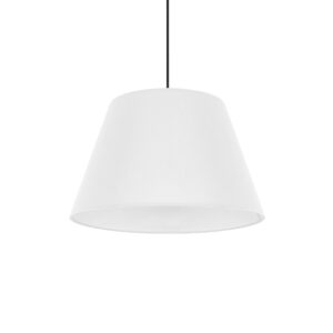 GloboStar® TRIANGLE 204-0089 Μοντέρνο Κρεμαστό Φωτιστικό Kαπέλο Μονόφωτο 1 x E27 IP20 Λευκό Ύφασμα - Μ37 x Π37 x Υ70cm