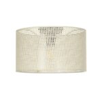 GloboStar® CILIO 203-0155 Μοντέρνο Φωτιστικό Οροφής Καπέλο Μονόφωτο 1 x E27 IP20 Λευκό Διάτρητο Ύφασμα - Μ38 x Π38 x Υ21cm