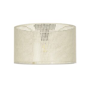 GloboStar® CILIO 203-0155 Μοντέρνο Φωτιστικό Οροφής Καπέλο Μονόφωτο 1 x E27 IP20 Λευκό Διάτρητο Ύφασμα - Μ38 x Π38 x Υ21cm