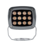 GloboStar® FLOOD-XENA 90120 Προβολέας Wall Washer με Αντιθαμβωτική Γρίλια για Φωτισμό Κτιρίων LED 12W 1260lm 10° AC 220-240V Αδιάβροχο IP65 Μ13.5 x Π11 x Υ15cm Αρχιτεκτονικό Πορτοκαλί 2200K - Γκρι Ανθρακί - 3 Χρόνια Εγγύηση - Image 3