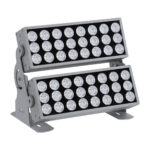 GloboStar® FLOOD-ZENA 90220 Προβολέας Wall Washer για Φωτισμό Κτιρίων LED 120W 10800lm 3° DC 24V Αδιάβροχο IP65 L38 x W30.5 x H24cm Θερμό Λευκό 2700K - Ασημί - 3 Years Warranty - Image 2