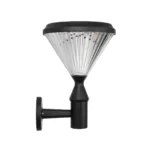 GLOBOSTAR® SOLARTIS 90527 Φωτιστικό Κολωνάκι Κήπου LED 10W 1000lm 180° με Ενσωματωμένο Φωτοβολταϊκό Panel 6V 5W & Επαναφορτιζόμενη Μπαταρία Li-ion 3.2V 6000mAh με Αισθητήρα Ημέρας-Νύχτας Αδιάβροχο IP65 Ψυχρό Λευκό 6000K - Sanan SMD Chip - Μαύρο - Μ26 x Π26 x Υ37cm - 2 Χρόνια Εγγύηση - Image 2