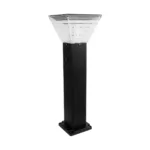 GLOBOSTAR® VEGGIE 90549 Φωτιστικό Κολωνάκι Κήπου με Ντουί 1 x E27 60° AC 220-240V Αδιάβροχο IP65 - Μαύρο - Μ20 x Π20 x Υ60cm - 2 Χρόνια Εγγύηση - Image 2