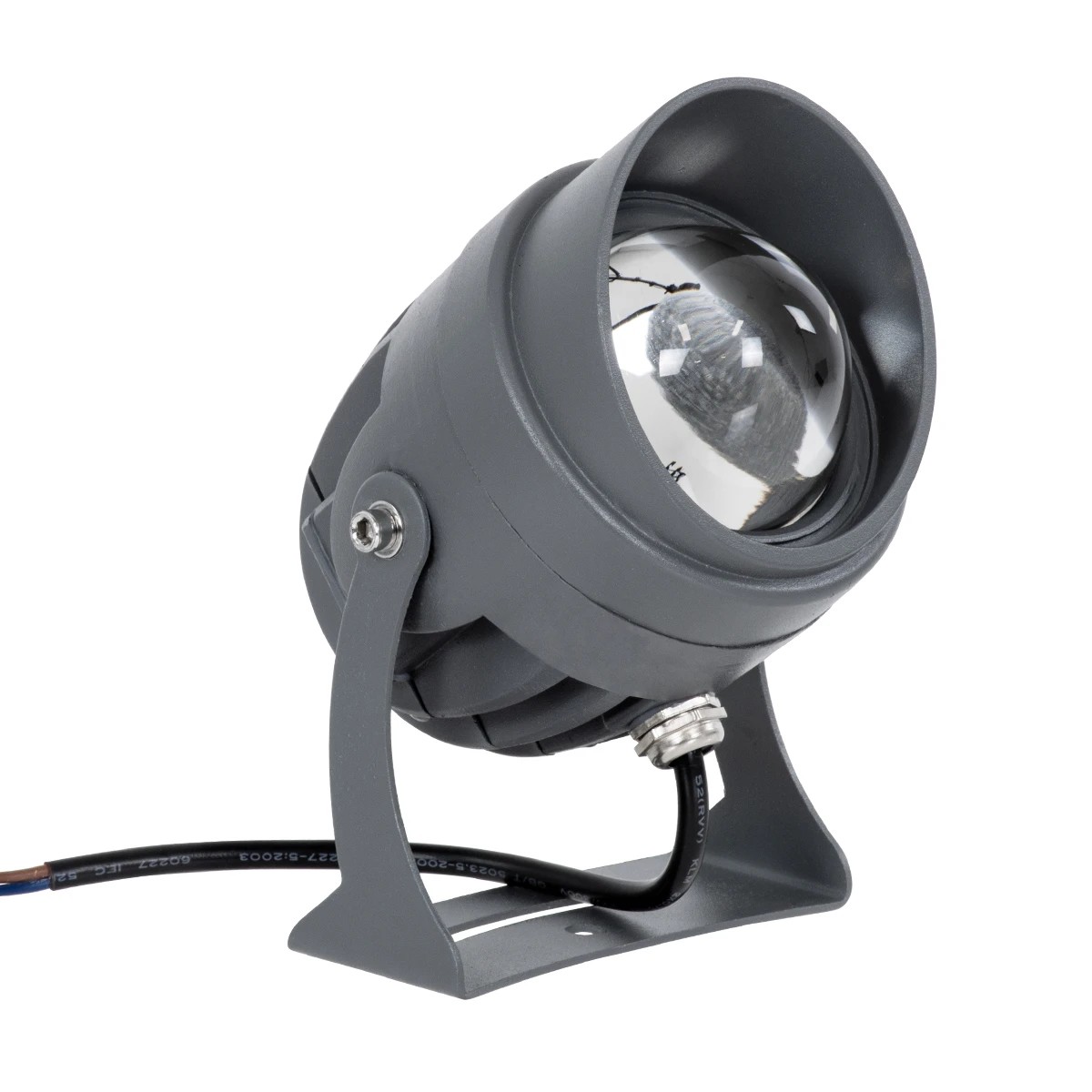 GloboStar® SPOT-XENIA 90632 Σποτ Φωτισμου Wall Washer LED 16W 1440lm 3° DC 24V Αδιάβροχο IP65 Φ9 x Υ12cm Θερμό Λευκό 3000K - Σφυρήλατο Γκρι - 3 Years Warranty