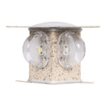 GloboStar® WALLLIGHT-CINA 90658 Φωτιστικό Τοίχου - Απλίκα LED 10W 1100lm 10° AC 220-240V Αδιάβροχο IP65 Μ18.5 x Π18.5 x Υ8.5cm Θερμό Λευκό 3000K - Μπεζ της Άμμου - Image 3