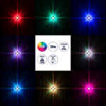 GloboStar® WALLLIGHT-CINA 90659 Φωτιστικό Τοίχου - Απλίκα LED 10W 1000lm 10° AC 220-240V Αδιάβροχο IP65 Μ18.5 x Π18.5 x Υ8.5cm με Αυτόματα Προγράμματα Εναλλαγής Χρωμάτων Πολύχρωμο RGB - Μπεζ της Άμμου - Image 8