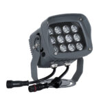 GloboStar® FLOOD-XENA 90699 Προβολέας Wall Washer με Αντιθαμβωτική Γρίλια για Φωτισμό Κτιρίων LED 24W 2040lm 10° DC 24V Αδιάβροχο IP65 L13 x W11 x H15cm RGBW DMX512 - Γκρι Ανθρακί - 3 Years Warranty - Image 2