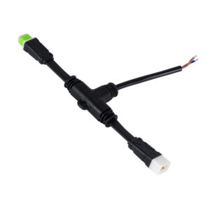 GloboStar® 90711 Ταχυσύνδεσμος Τροφοδοσίας T για Wall Washer Tuber - 2 Καλώδια +/- σε Power Connector 5 PIN Male & Power Connector 5 PIN Female για Πολύχρωμα RGB+RGBW Tuber